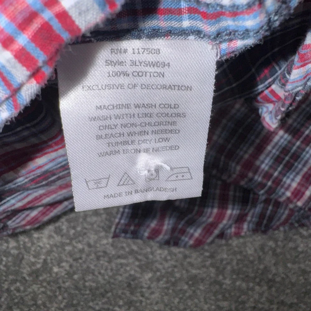 Levi's Modern Western Shirt Mens Plaid Short Sleeve Red XL EXCELLENT